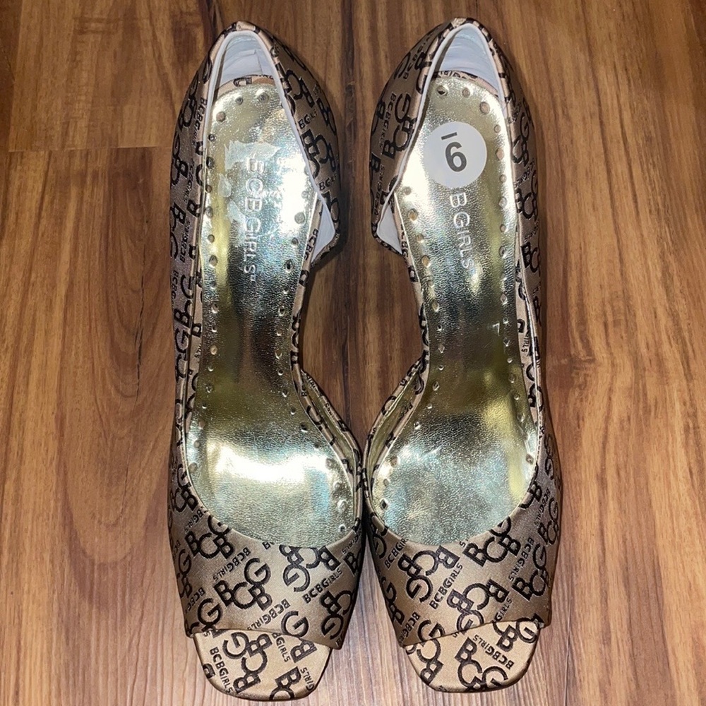 Bcb girls pump heels stiletto d’orsay open toe size 9